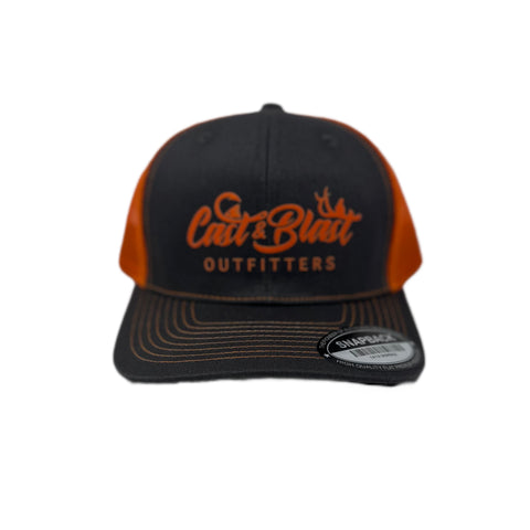 Blaze Orange/Grey Fishing Hat